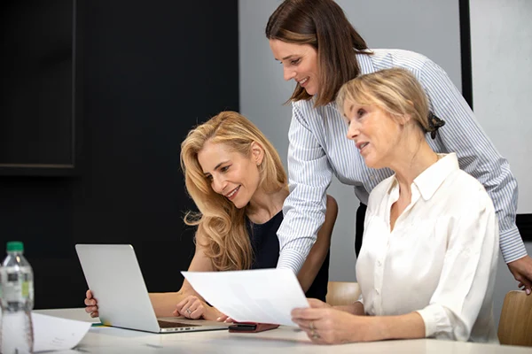 Three women working